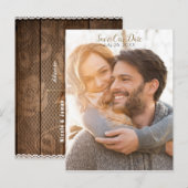 全体写真 ラスティック モダン ウッド & レース セーブ ザ デート 案内ポストカード (正面/裏面)