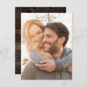 全体写真 ラスティック モダン ダークウッド セーブ・ザ・デート 案内ポストカード (正面/裏面)