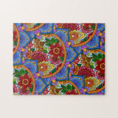 全体的なマンダラデザイン、挑戦的 ジグソーパズル (横)