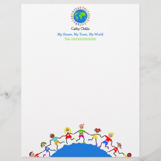 全体的な子供、 レターヘッド (正面)