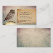 全体的な家の個人教師の先生のヴィンテージのフクロウの金ゴールド 名刺 (正面/裏面)