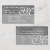 全体的な専門のエレガントなモノグラムの世界地図 名刺 (正面/裏面)