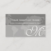 全体的な専門のエレガントなモノグラムの世界地図 名刺 (裏面)