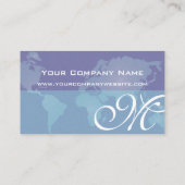 全体的な販売および販売の青い世界地図 名刺 (裏面)