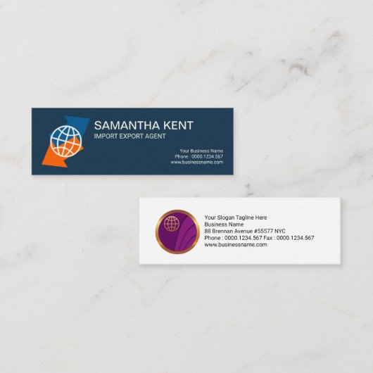 全体的な輸出入の記号論理学の矢 スキニー名刺 (正面/裏面)