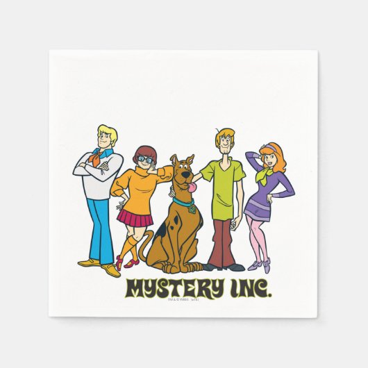全体集団12 Mystery Inc スタンダードカクテルナプキン (正面)