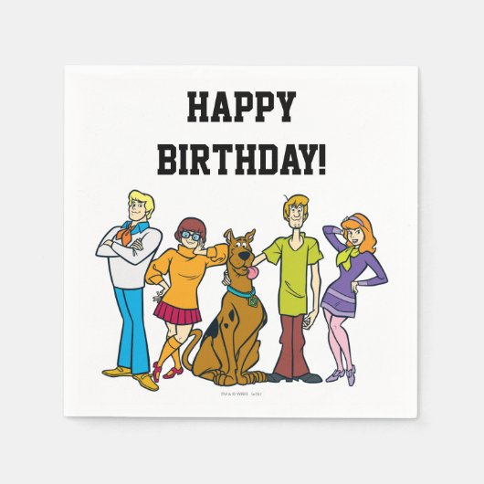 全体集団14 Mystery Inc スタンダードカクテルナプキン (正面)