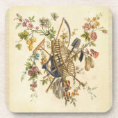 「全作品contenant国連からの庭の織物のデザイン、 コースター (正面)