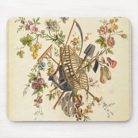 「全作品contenant国連からの庭の織物のデザイン、 マウスパッド (正面)