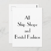 全出荷形態およびブリストルファッション型はがき ポストカード (正面/裏面)