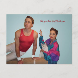 全力をこのクリスマス尽くして下さい シーズンポストカード