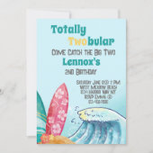 全卵形ビーチパーティー子供の誕生日 招待状 (正面)