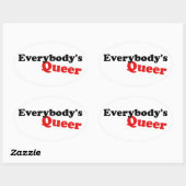 全員の同性愛者 楕円形シール (シート)