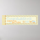 全員乗れ!トレーニング赤ちゃんシャワーのバナー ポスター (正面)