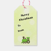 全員乗れ！列車のテーマのクリスマスツリー ギフトタグ (裏面)