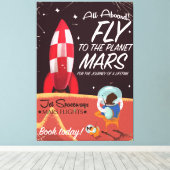 全員乗れ！飛んで火星のヴィンテージポスター キャンバスプリント (インサイチュ (ウッドフロア))