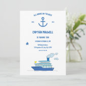 全員集合！バースデー招待状【船のデザイン】 招待状 (スタンド正面)