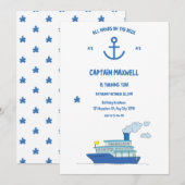 全員集合！バースデー招待状【船のデザイン】 招待状 (正面/裏面)