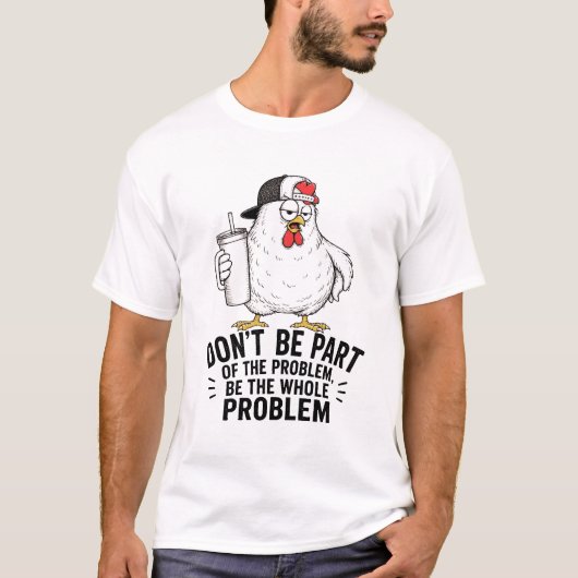 全問題ニワトリ Tシャツ (正面)