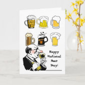 全国おもしろいビールの日4月7日 カード (黄色い花)