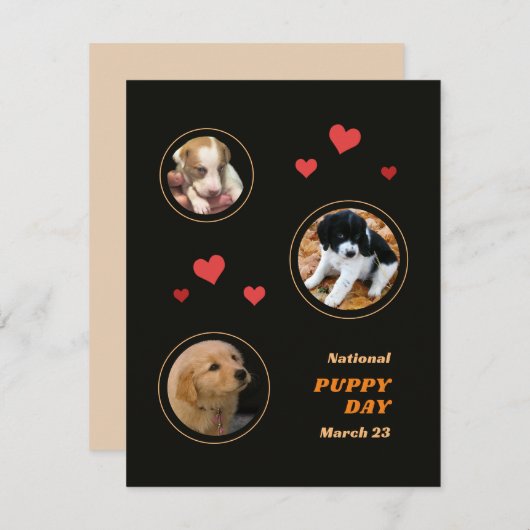 全国の子犬の日のカード シーズンカード (正面/裏面)