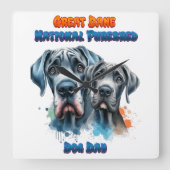 全国の純血犬の素晴らしい日! スクエア壁時計 (正面)