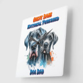 全国の純血犬の素晴らしい日! スクエア壁時計 (傾斜)