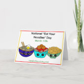 全国の麺類を食べる日 面白い駄洒落 カード (正面)