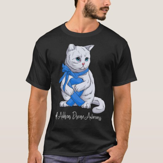 全国アジソン病認識度月青リブ Tシャツ (正面)