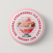 全国イチゴアイスクリームデーボタン 缶バッジ (正面)