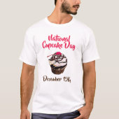 全国カップケーキの日12月15日シャツ Tシャツ (正面)