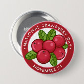 全国クランベリーの日、クランベリー 缶バッジ (正面&裏面)