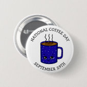 全国コーヒーの日9月29日 |おもしろい休日 缶バッジ (正面&裏面)