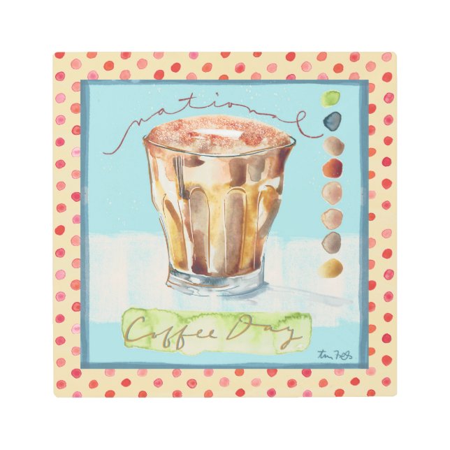 全国コーヒーデイメタルウォールアート メタルプリント (正面)