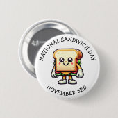 全国サンドイッチの日 | 11月3日 缶バッジ (正面&裏面)