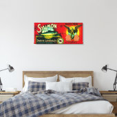 全国サーモン缶ラベルKodiak, AK キャンバスプリント (インサイチュ (寝室))