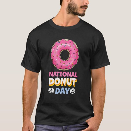 全国ドーナツの日 クールな甘党パーティー 面白い Tシャツ (正面)