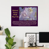 全国ナース週間5月6-12日フローラポスターカスタム ポスター (ホームオフィス)