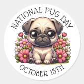 全国パグの日10月15日 ラウンドシール (正面)