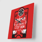 全国パンケーキの日9月26日 スクエア壁時計 (傾斜)