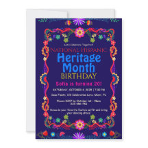 全国ヒスパニック ヘリテージ バースデー カラフル フローラル