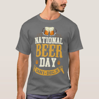 全国ビールデー1月1日~12月31日プリン Tシャツ