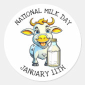 全国乳の日1月11日 ラウンドシール (正面)