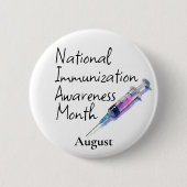 全国予防接種認識度月威厳がある 缶バッジ (正面)