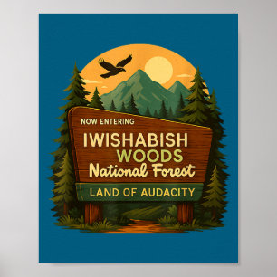 全国名言 ウッズ フォレスト I wishabish ランド ユーモア ポスター