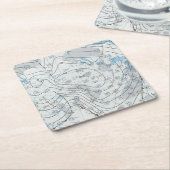 全国天気図 スクエアペーパーコースター (アングル)