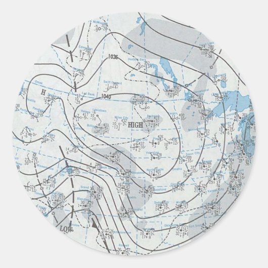 全国天気図 ラウンドシール (正面)