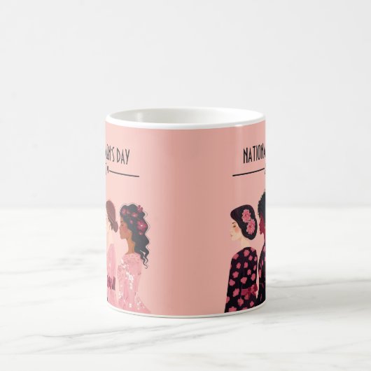 全国女子デイグローバル女子ピンクフローラ コーヒーマグカップ (中央)