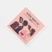 全国女子デイグローバル女子ピンクフローラ スタンダードランチョンナプキン (角)