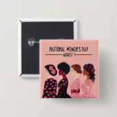 全国女子デイグローバル女子ピンクフローラ 缶バッジ (正面&裏面)